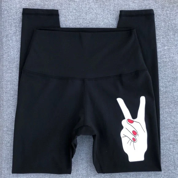 NWOT! - NIKKIb PEACE & LOVE High-Rise Yoga Leggings - Picture 3 of 10